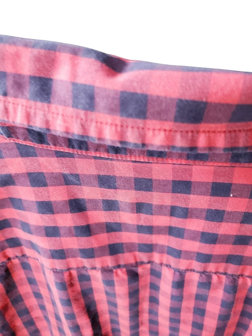 J. Crew Red and Navy Gingham Shirt Size XL